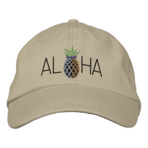 Aloha Ananas-Stickerei-Grafik an Bestickte Kappe