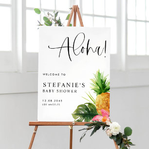 Aloha-Ananas-Tropische-Baby-Party-Willkommen Poster