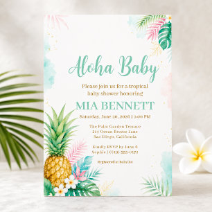 Aloha-Ananas-Tropisches-Babyshower Einladung
