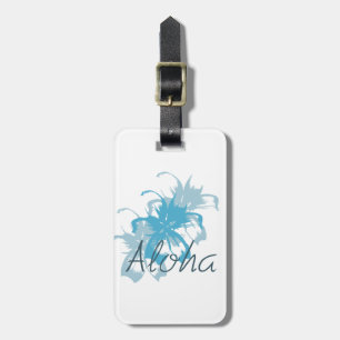 Aloha Aqua Blue Floral Gepäckanhänger