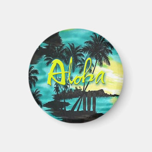 Aloha Aqua-Sonnenuntergang-Magnet Magnet