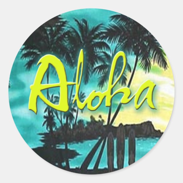 Aloha Aqua Sunset Sticker (Vorderseite)