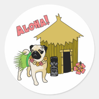 Aloha! Aufkleber für hawaiianischen Mops