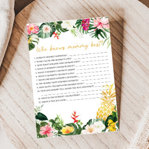 Aloha Baby Ananas Babyparty Wer kennt Mama Spiel
