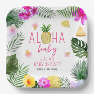 Aloha Baby Ananas & Schnullers Babydusche Luau Pappteller