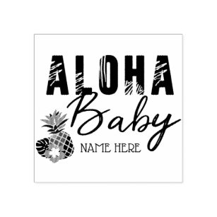 Aloha Baby Ananas Tropische Blume New Baby Gummistempel