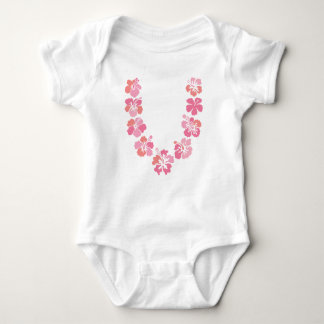 Aloha Baby-Bodysuit: Korallenrote Hibiskus-Leu Baby Strampler