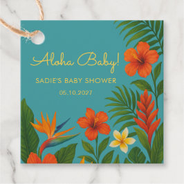 Aloha Baby! Chic Tropical Baby Shower Geschenkanhänger