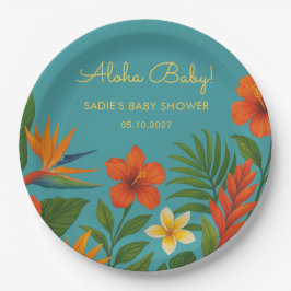 Aloha Baby! Chic Tropical Baby Shower Pappteller