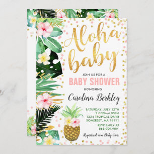 Aloha Baby Dusche Einladung Tropical Baby Dusche
