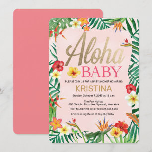 Aloha Baby Dusche, hawaiisch, tropisch Einladung