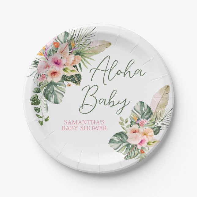 Aloha Baby Dusche Pappteller (Vorderseite)