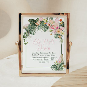 Aloha Baby Dusche Spate Night Diapers Poster