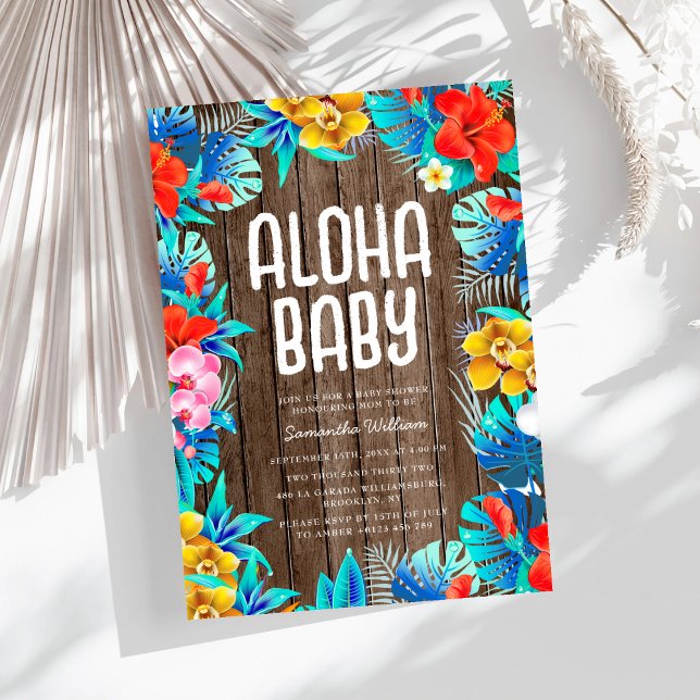 Aloha Baby Dusche Tropical Luau Thema Einladung (Von Creator hochgeladen)