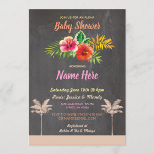 Aloha Baby Dusche Tropical Luau Vintag Einladung