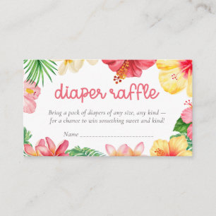 Aloha-Baby-Party Windel-Raffle Begleitkarte