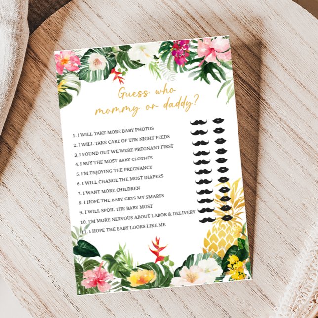 Aloha Baby Pineapple Baby Shower Guess Who Game (Aloha Baby Shower Game)