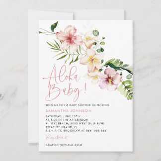 Aloha Baby Shower Einladung, Tropical Baby Shower Einladung