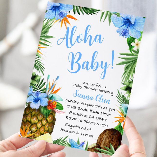 Aloha Baby Shower, Hawaiian Luau Einladung (Von Creator hochgeladen)