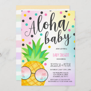 Aloha Baby Shower Invitation Ananas Baby Dusche Einladung