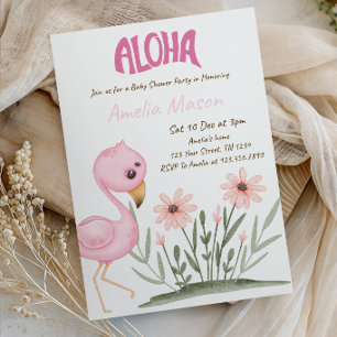 Aloha-Baby-Shower-Party--Tropische Luau-Baby-Party Einladung
