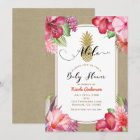 Aloha Baby Shower Tropical Gold Ananas
