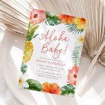 Aloha Baby Tropical Floral Baby Dusche Einladung<br><div class="desc">Mit dieser farbenfrohen,  tropischen "Aloha Baby"-Einladung laden Sie Freunde und Familie zu einer Babydusche oder einer geliebten Person ein.</div>