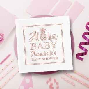 Aloha Baby Tropical Pineapse Baby Shower Servietten Mit Folie