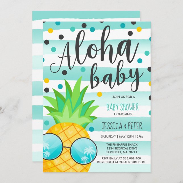 Aloha Babyparty-Einladungs-Ananas-Babyparty Einladung