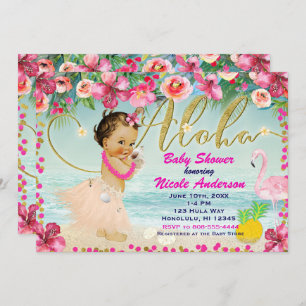 Aloha Babyparty-hawaiische Retro Einladung