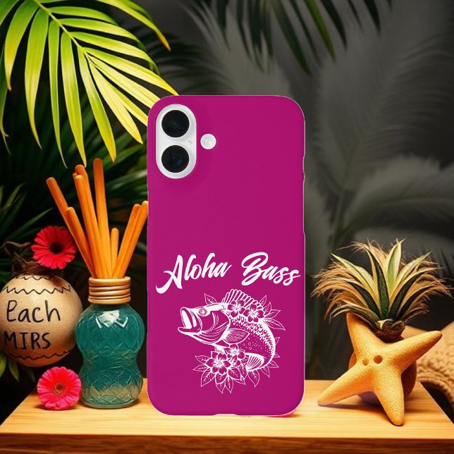 Aloha Bass Hawaiian Pink Case-Mate iPhone Hülle (Aloha Bass Bass Fish Hawaiian Tropical Flowers Fisherman Trend Phone Case Pink)
