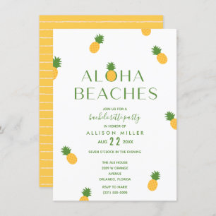 Aloha Beach Ananas Junggeselinnen-Abschied Einladung