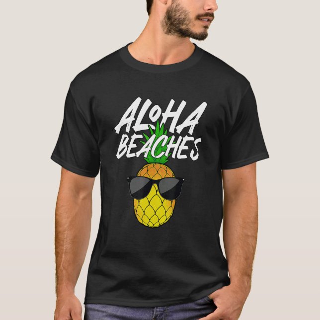 Aloha Beach Designs für Männer Ananas Hawa T-Shirt (Vorderseite)