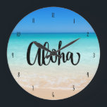 Aloha Beach Hawaiian Island Große Wanduhr<br><div class="desc">Erleben Sie den Aloha-Geist auf Ihrer Zuhause mit der Designuhr "Aloha".</div>