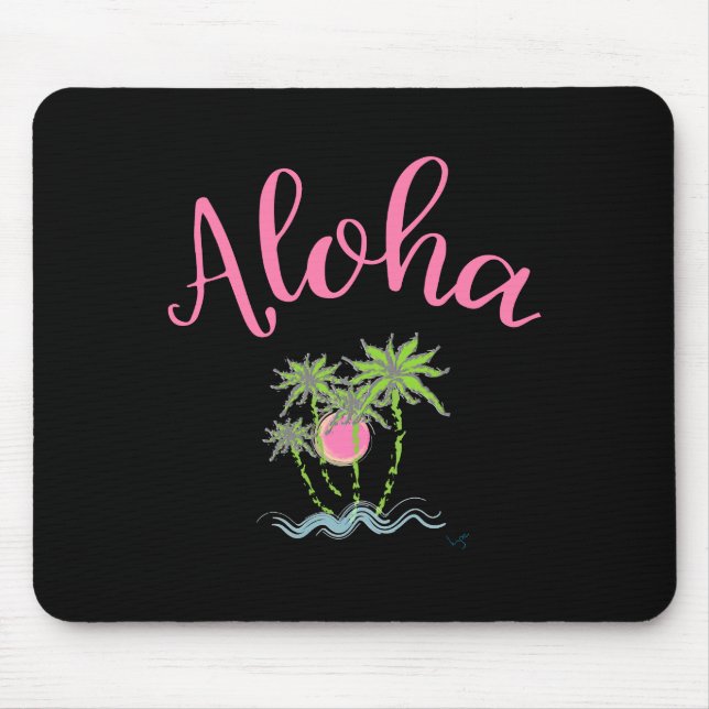Aloha Beach Hawaiian Style Sommer tropisch Mousepad (Vorne)