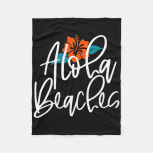 Aloha Beach Hawaiian Summer Beach Tropical Vacat Fleecedecke