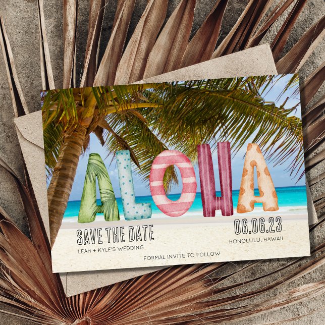 Aloha Beach Hochzeit in Urlaubsort Foto Save The Date (Von Creator hochgeladen)