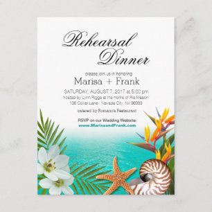Aloha Beach Probe Dinner Plumeria Frangipani Einladung