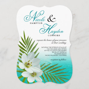 Aloha Beach Tropical Blume Hochzeit Einladung