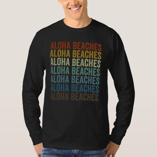 Aloha Beaches Aloha Hawaiian Hawaii Palm Tree T-Shirt (Vorderseite)
