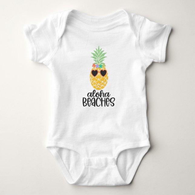 Aloha Beaches Ananas Baby Strampler (Vorderseite)
