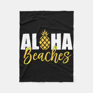 Aloha Beaches Ananas Hawaii Urlaub Fleecedecke