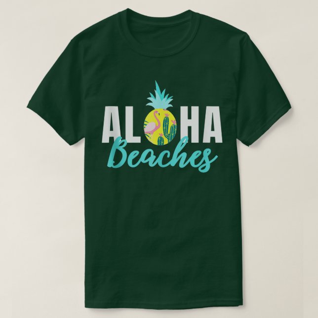 Aloha Beaches Ananas Hawaiian Men Damen TShirt (Design vorne)