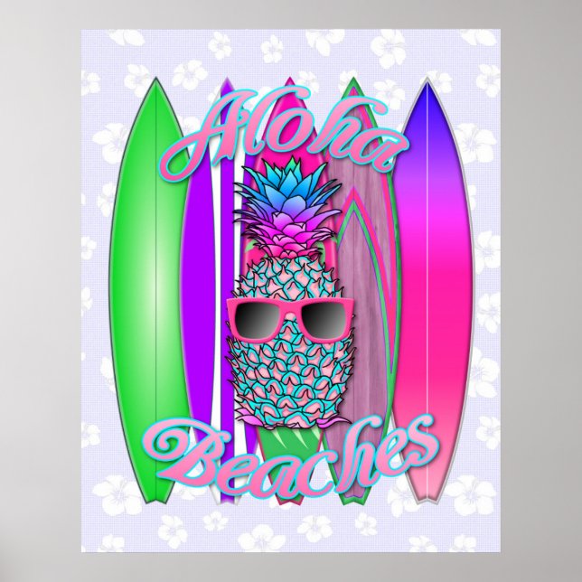 Aloha Beaches Ananas Poster (Vorne)