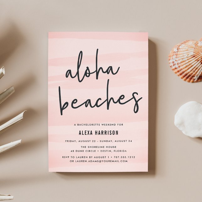 Aloha Beaches Bachelorette Wochenende Einladung (Von Creator hochgeladen)