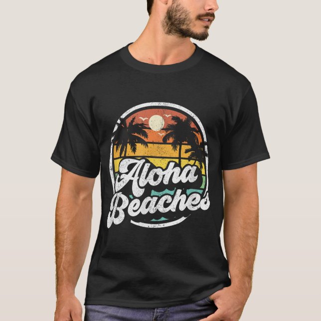 Aloha Beaches Beach 70er Womens Geschenk Idee T-Shirt (Vorderseite)
