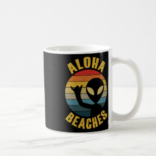 Aloha Beaches Funny Retro Hawaii Shaka Alien Hawai Kaffeetasse