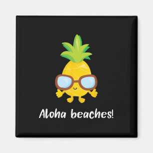 Aloha Beaches Grafische Ananas mit Sonnenschutzcre Magnet