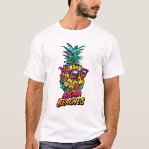 Aloha Beaches Hawaii Hawaiian Ananas Niedlich Beac T-Shirt