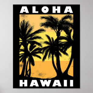 Aloha Beaches Hawaii Palm Beach Urlaub Vintag S Poster